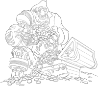 A coloring page of treasure planet